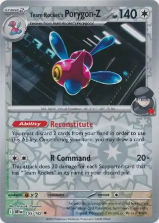 Destined Rivals Team Rocket's Porygon-Z #155/182 reverse holo