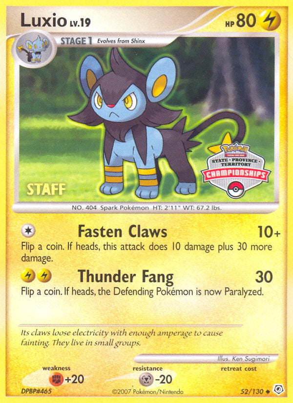 Diamond & Pearl Luxio #52 Staff Promo