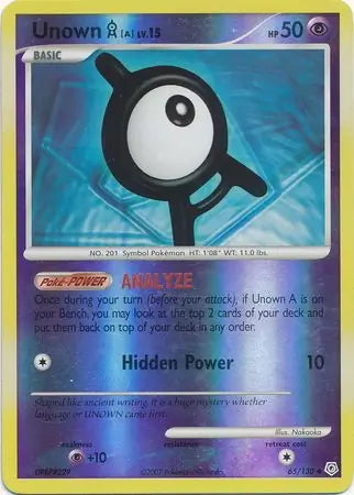 Diamond & Pearl Unown A #65/130 reverse holo