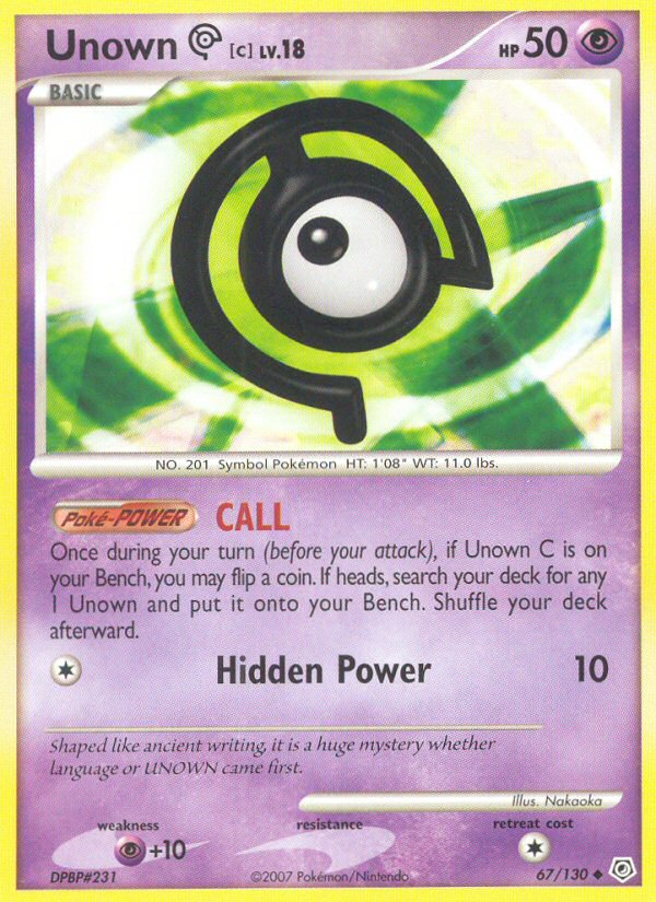 Diamond & Pearl Unown C #67/130