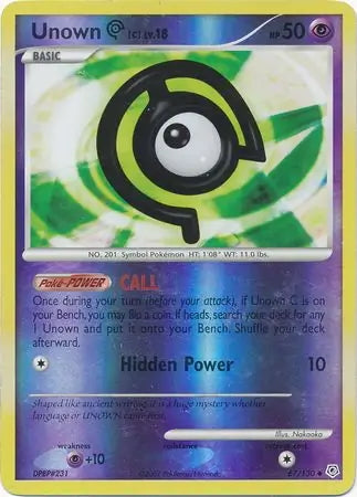 Diamond & Pearl Unown C #67/130 reverse holo