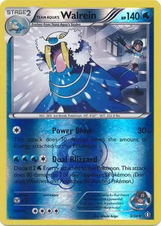 Double Crisis Team Aqua's Walrein #5/34 reverse holo