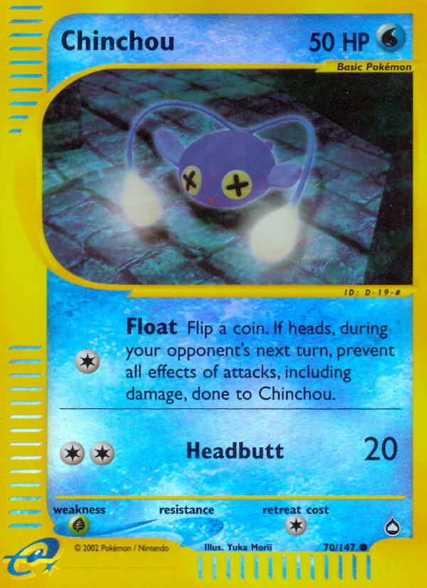 E-Series Aquapolis Chinchou #70/147 reverse holo