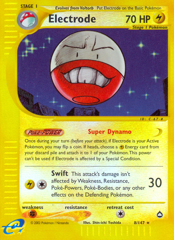 E-Series Aquapolis Electrode #8/147 reverse holo