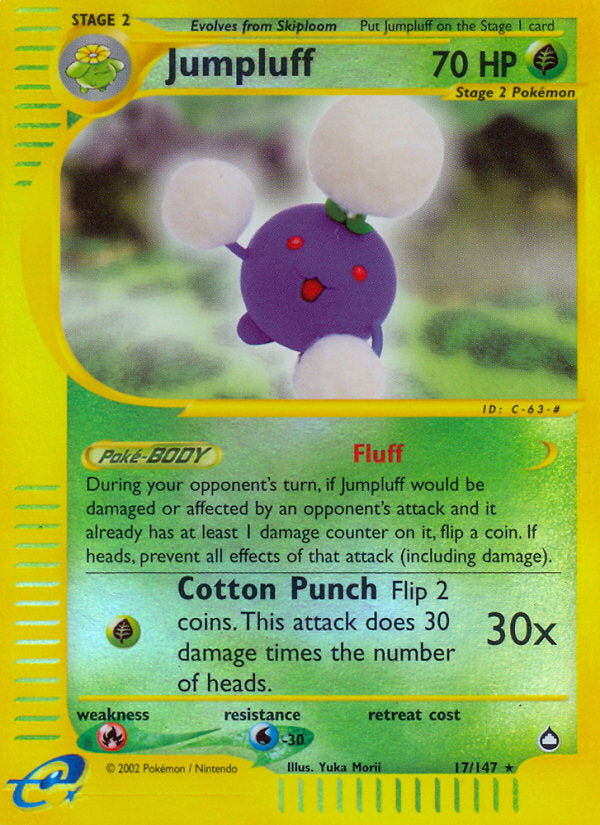 E-Series Aquapolis Jumpluff #17/147 reverse holo