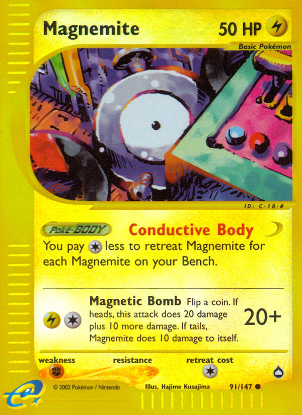 E-Series Aquapolis Magnemite #91/147 reverse holo