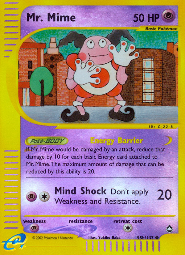 E-Series Aquapolis Mr. Mime #95b/147 reverse holo