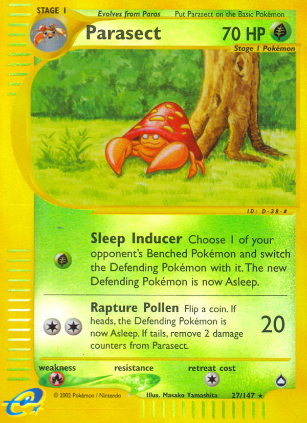 E-Series Aquapolis Parasect #27/147 reverse holo