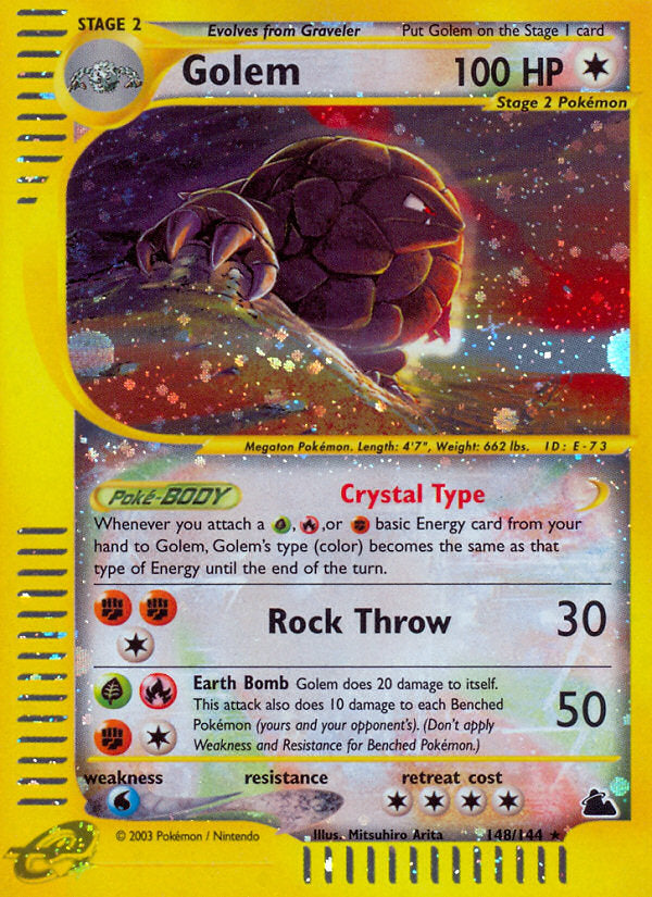E-Series Skyridge Holo Golem #148/144