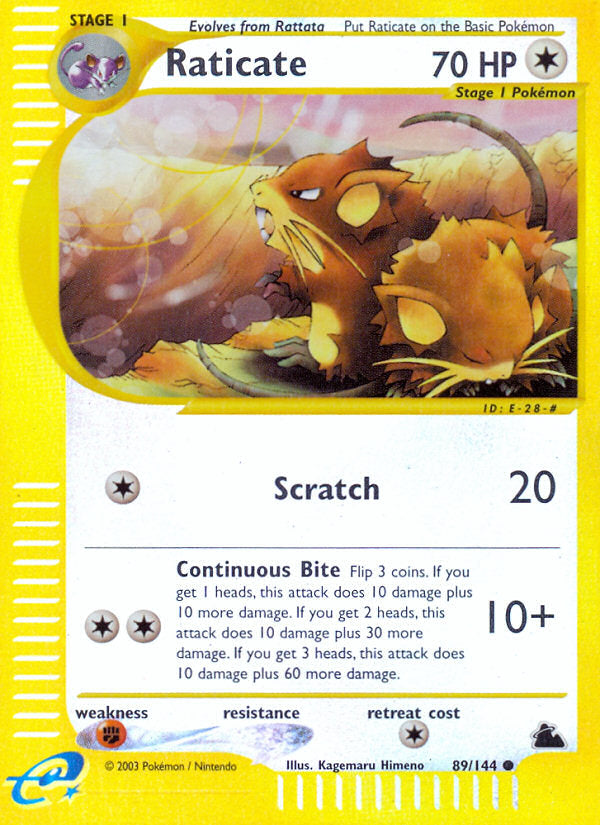 E-Series Skyridge Raticate #89/144 reverse holo