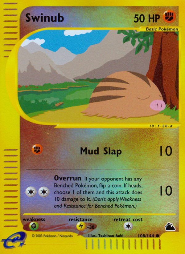 E-Series Skyridge Swinub #108/144 reverse holo