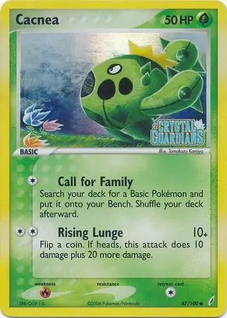 EX Crystal Guardians Cacnea #47/100 reverse holo