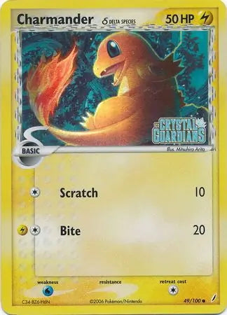 EX Crystal Guardians Charmander #49/100 reverse holo
