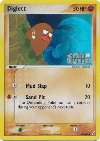 EX Crystal Guardians Diglett #50/100 reverse holo