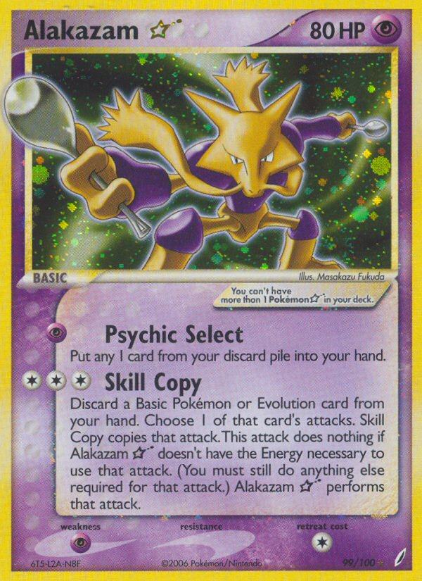 EX Crystal Guardians Holo Alakazam star #99/100