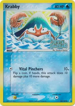 EX Crystal Guardians Krabby #54/100 reverse holo
