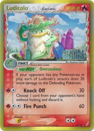EX Crystal Guardians Ludicolo #6/100 reverse holo