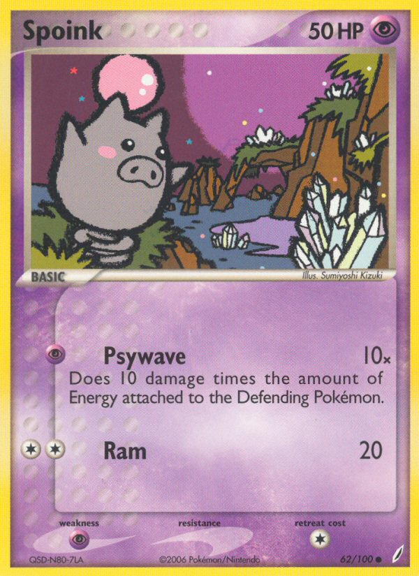 EX Crystal Guardians Spoink #62/100