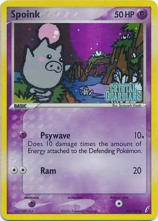 EX Crystal Guardians Spoink #62/100 reverse holo