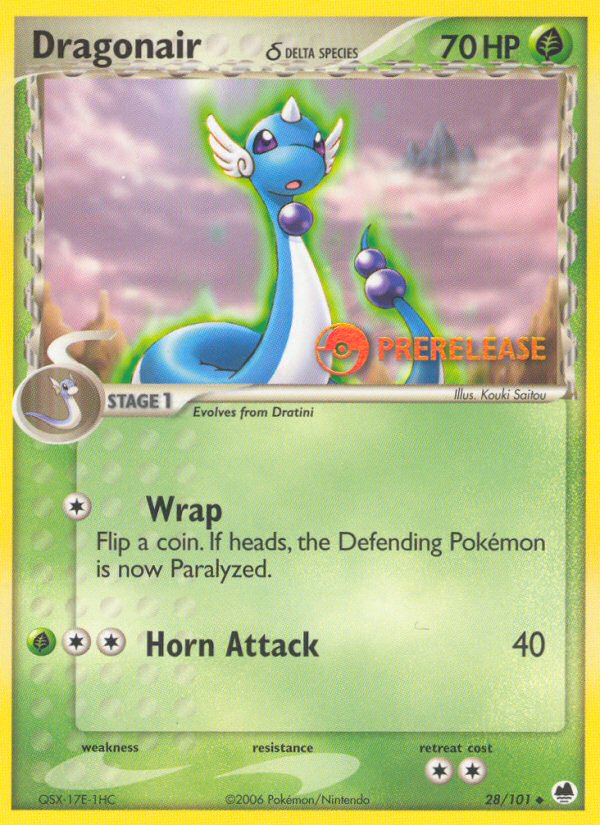 EX Dragon Frontiers Dragonair #28 prerelease promo