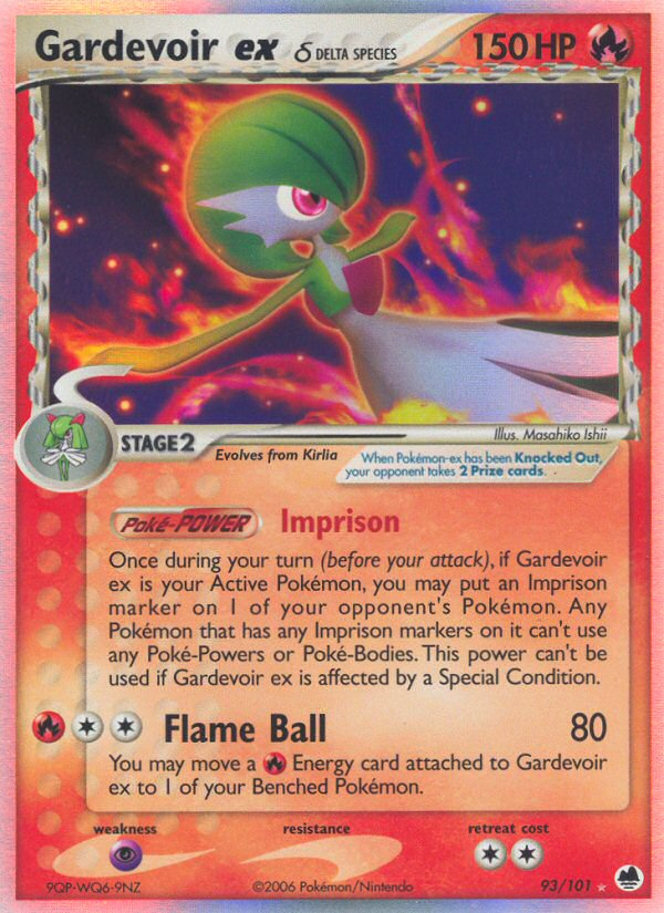 EX Dragon Frontiers Holo Gardevoir ex #93/101