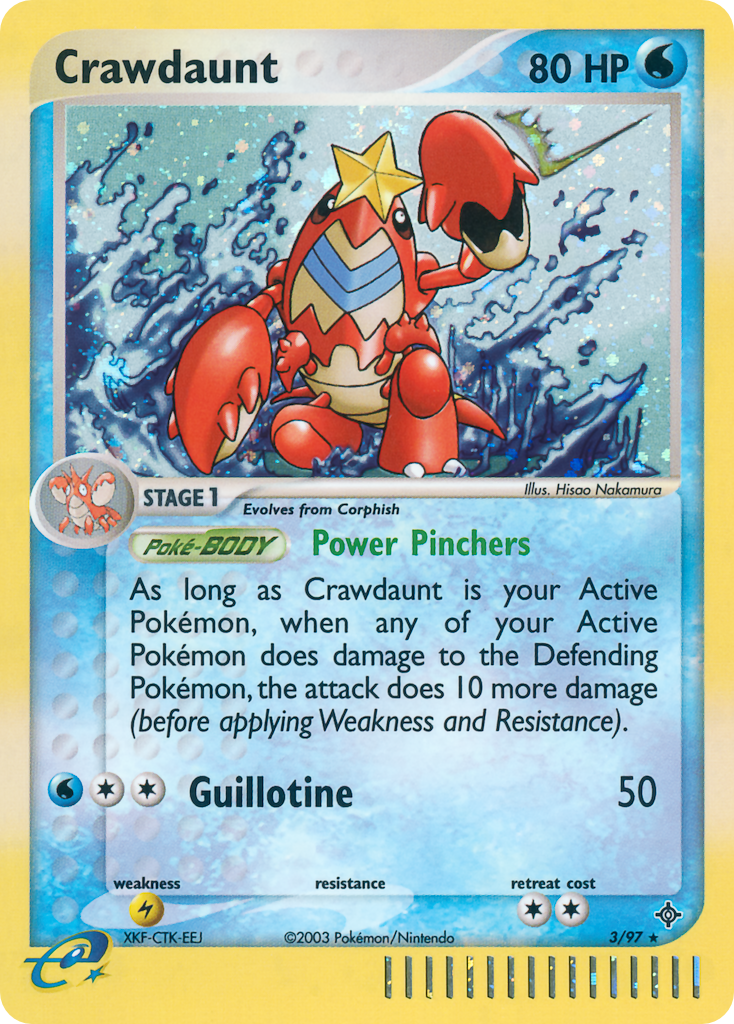 EX Dragon Holo Crawdaunt #3/97