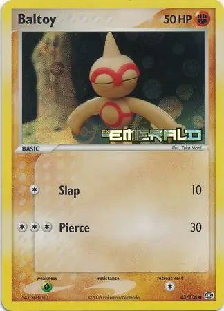 EX Emerald Baltoy #43/106 reverse holo
