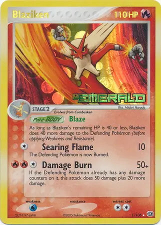 EX Emerald Blaziken #1/106 reverse holo