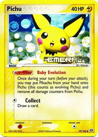 EX Emerald Pichu #59/106 reverse holo