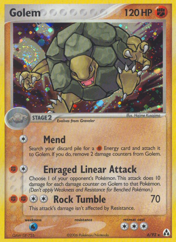 EX Legend Maker Holo Golem #6/92