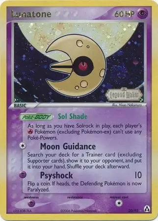 EX Legend Maker Lunatone #20/92 reverse holo
