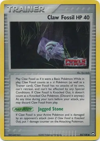EX Power Keepers Claw Fossil #84/108 reverse holo