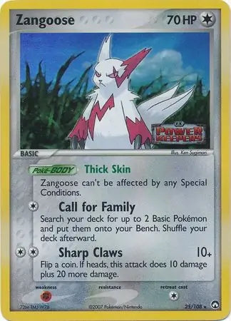 EX Power Keepers Zangoose #25/108 reverse holo