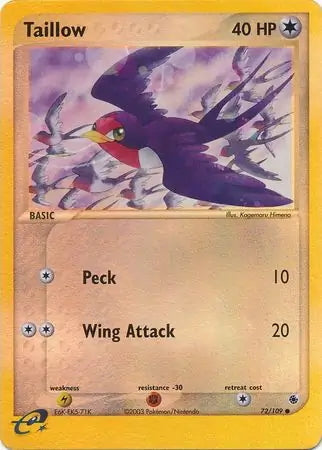 EX Ruby&Sapphire Taillow #72/109 reverse holo