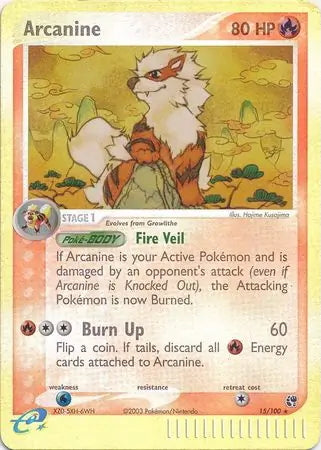 EX Sandstorm Arcanine #15/100 reverse holo
