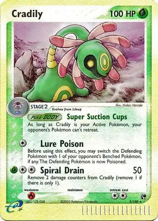 EX Sandstorm Cradily #3/100 reverse holo