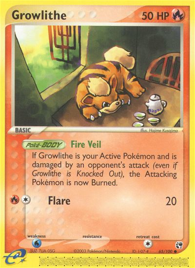 EX Sandstorm Growlithe #65/100