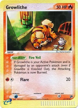 EX Sandstorm Growlithe #65/100 reverse holo