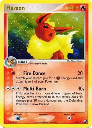 EX Unseen Forces Flareon #5/115 reverse holo