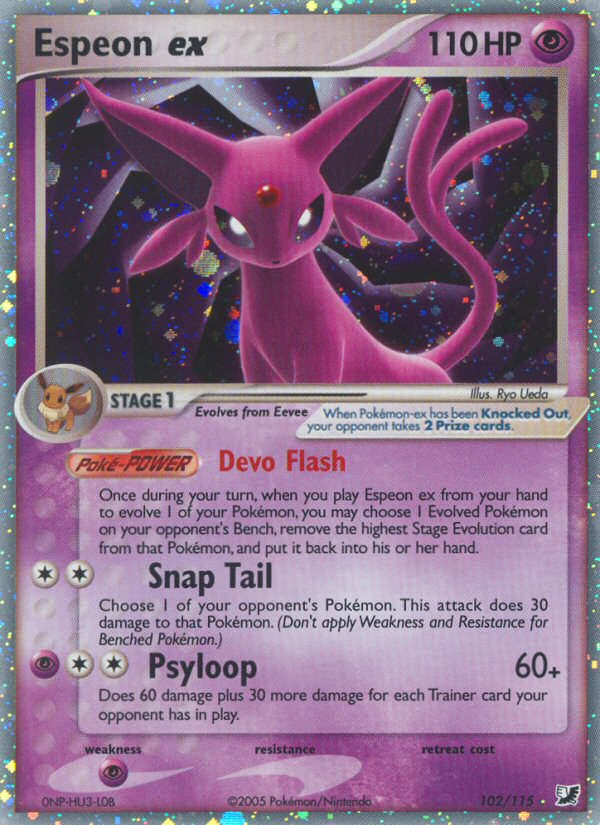EX Unseen Forces Holo Espeon ex #102/115