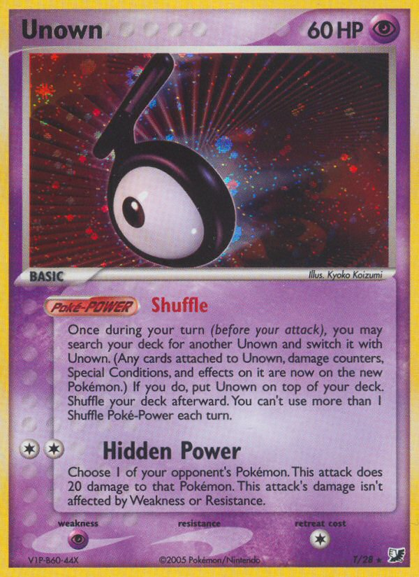 EX Unseen Forces Unown T/28