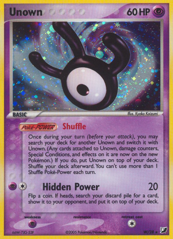 EX Unseen Forces Unown W/28