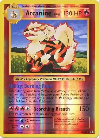 Evolutions Arcanine #18/108 reverse holo