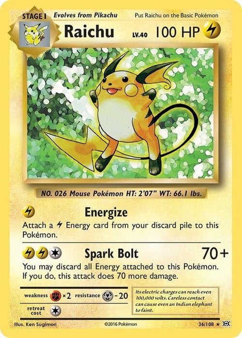 Evolutions Holo Raichu #36/108