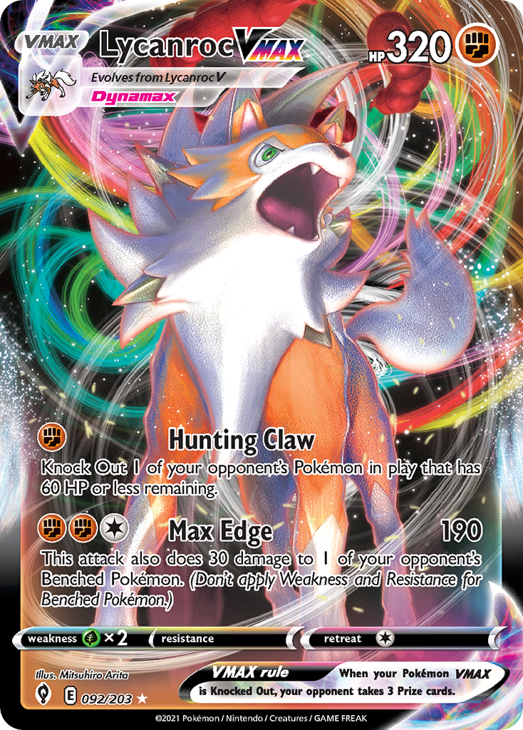 Evolving Skies Lycanroc VMAX #92/203