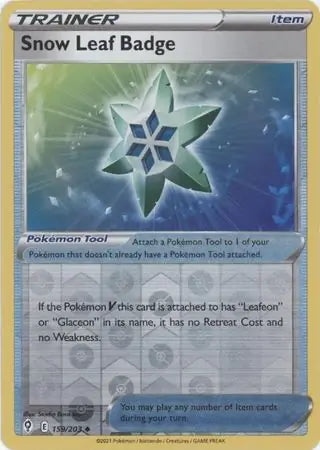Evolving Skies Snow Leaf Badge #159/203 reverse holo