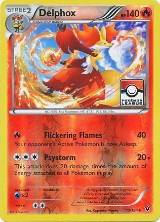 Fates Collide Holo Delphox #13 League Promo