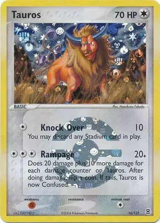FireRed & LeafGreen Tauros #16/112 reverse holo