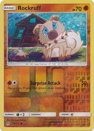 Forbidden Light Rockruff #75/131 reverse holo