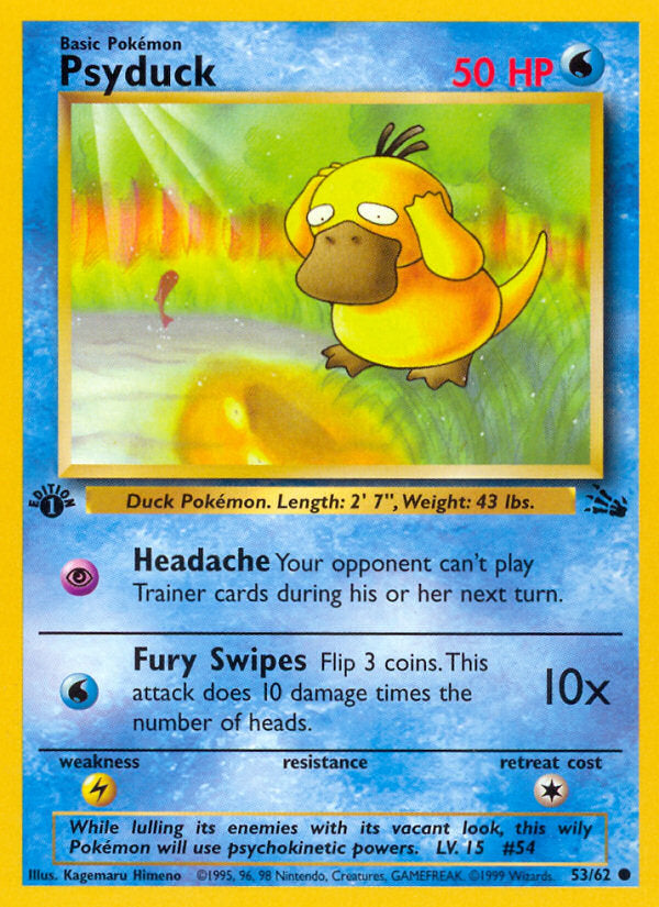 Fossil set Psyduck #53/62 first edition